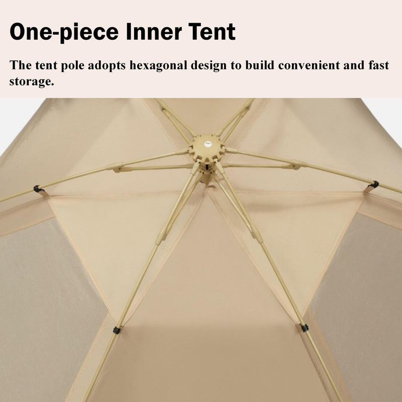 Large Space Luxury Frog Hexagonal Tent 5-8 Person Double Layer - Green - Outbackers