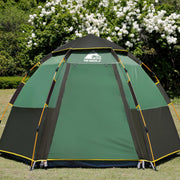 Waterproof Instant Camping Tent 4/5/6 Person Easy Quick Setup Dome Hexagonal Family Tents For Camping, Double Layer Flysheet Can Be Used As Beach Shelter - Outbackers