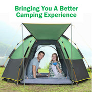 Waterproof Instant Camping Tent 4/5/6 Person Easy Quick Setup Dome Hexagonal Family Tents For Camping, Double Layer Flysheet Can Be Used As Beach Shelter - Outbackers