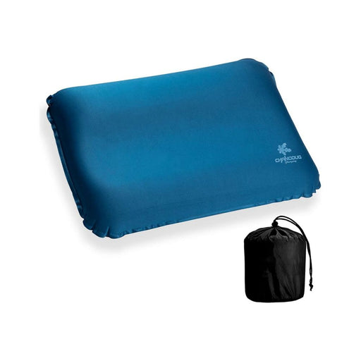 Self Inflating Camping Pillow with Ergonomic 4D Support - Blue - Outbackers