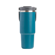 750ML Blue Stainless Steel Travel Mug with Leak-proof 2-in-1 Straw and Sip Lid, Vacuum Insulated Coffee Mug for Car, Office, Perfect Gifts, Keeps Liquids Hot or Cold - Outbackers