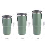 750ML Green Stainless Steel Travel Mug with Leak-proof 2-in-1 Straw and Sip Lid, Vacuum Insulated Coffee Mug for Car, Office, Perfect Gifts, Keeps Liquids Hot or Cold - Outbackers