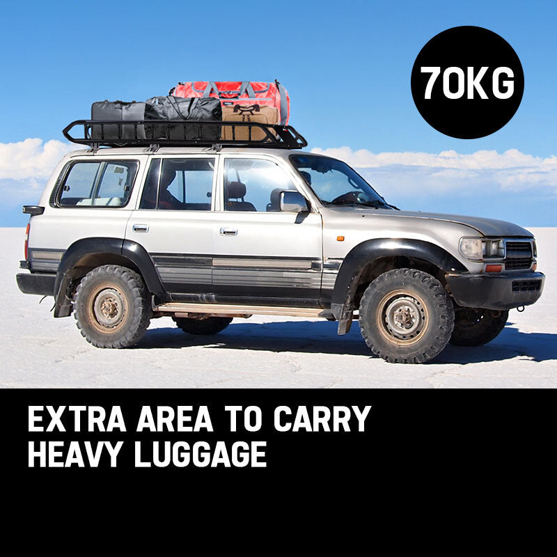 BULLET Universal Roof Rack Basket - Car Luggage Carrier Steel Cage Vehicle Cargo - Outbackers