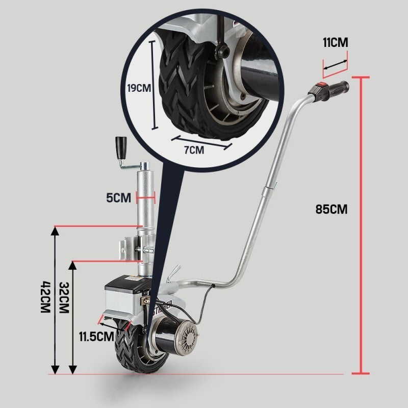 T-REX Motorised Jockey Wheel Electric Power Mover 12V 350W Caravan Trailer Boat - Outbackers