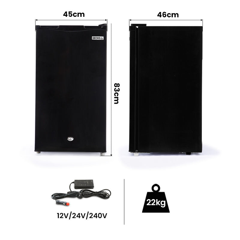GECKO 95L Portable Upright Fridge Freezer Camping Caravans Bar Fridges 12V/24V/240V Refrigerator - Outbackers