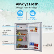 GECKO 95L Portable Upright Fridge Freezer Camping Caravans Bar Fridges Refrigerator 12V/24V/240V - Outbackers