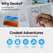 GECKO 95L Portable Upright Fridge Freezer Camping Caravans Bar Fridges Refrigerator 12V/24V/240V - Outbackers