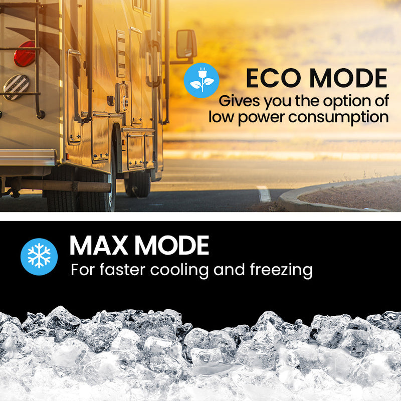 Gecko 55L Dual Zone Portable Fridge Freezer with onboard Lithium Battery, 12V/24V/240V, with 2 Doors, Wheels, for Camping, Car, Outings - Outbackers