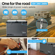 GECKO 92L Dual Zone Portable Fridge / Freezer, SECOP Compressor, for Camping, Car, Caravan - Outbackers