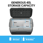 GECKO 40L Portable Fridge Freezer 12V/24V/240V for Camping, Car, Caravan, Boats - Outbackers