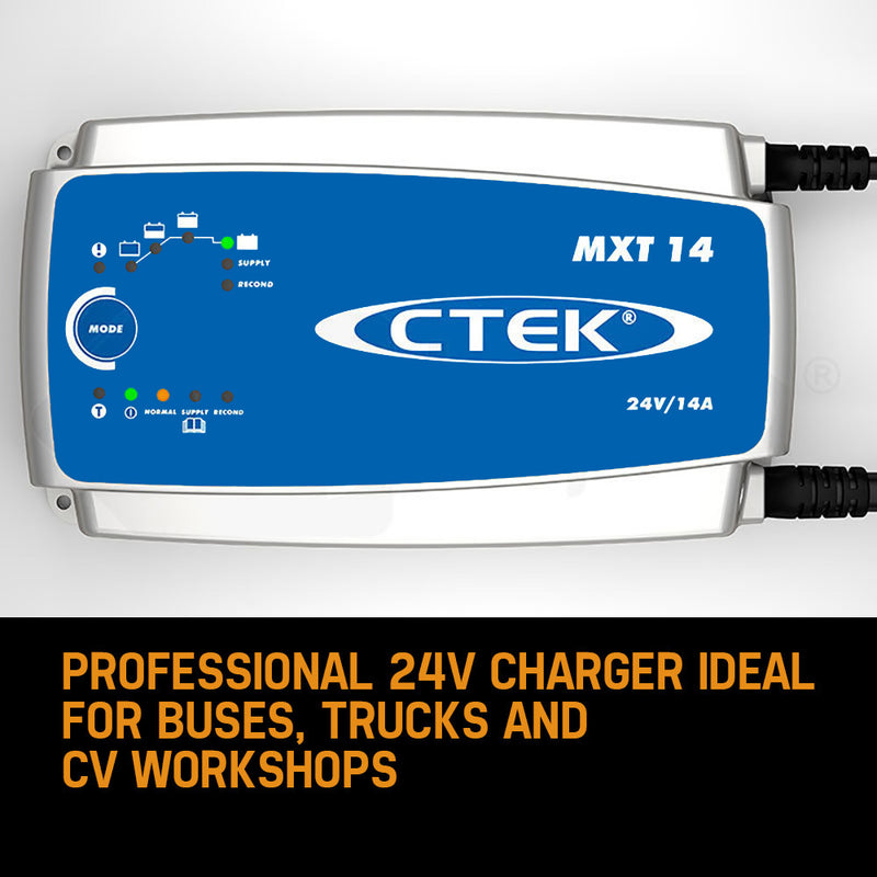 CTEK MXT14 24V 14A Smart Battery Charger 14Amp Bus Truck CV 8 Stage Workshop - Outbackers