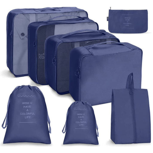 GOMINIMO 8 Set Travel Packing Cubes (Navy Blue) GO-PC-102-DX - Outbackers