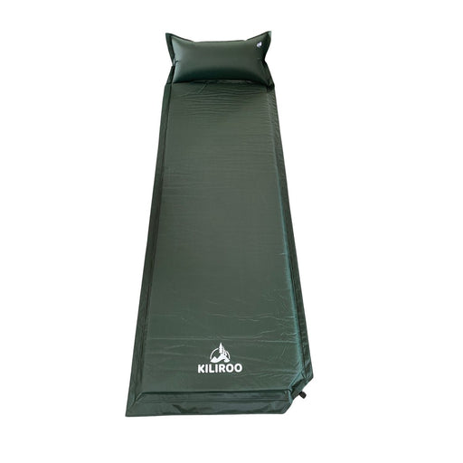 KILIROO Inflating Camping Mat with Pillow - Army Green KR-IM-100-HY - Outbackers