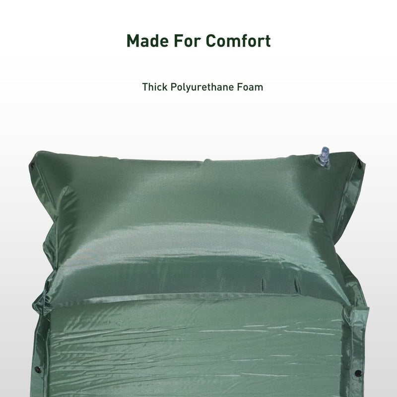 KILIROO Inflating Camping Mat with Pillow - Army Green KR-IM-100-HY - Outbackers