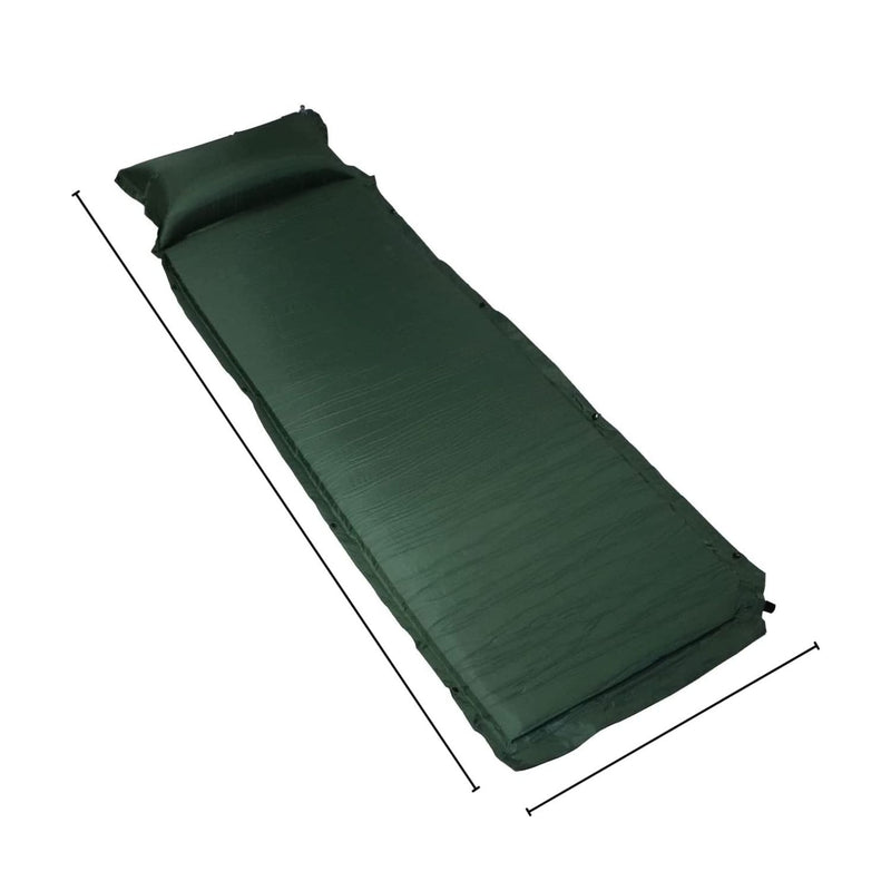 KILIROO Inflating Camping Mat with Pillow - Army Green KR-IM-100-HY - Outbackers