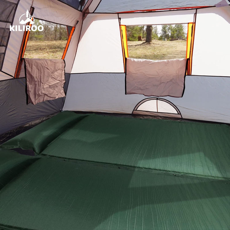 KILIROO Inflating Camping Mat with Pillow - Army Green KR-IM-100-HY - Outbackers