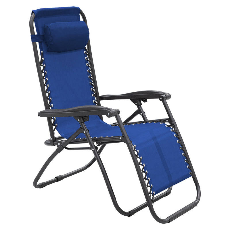 Wallaroo Zero Gravity Reclining Deck Lounge Sun Beach Chair Outdoor Folding Camping - Grey - Outbackers