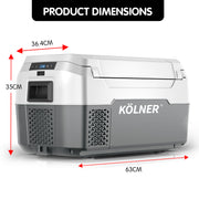 Kolner 20l Fridge Freezer Cooler 12/24/240v Camping Portable Kolner Esky Refrigerator - Grey - Outbackers