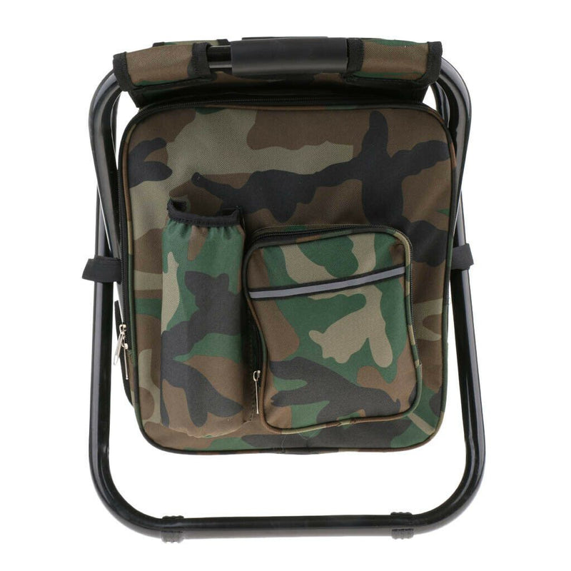 Portable Folding Backpack Chair Camping Stool Cooler Bag Rucksack Beach Fishing 150kg load Green - Outbackers