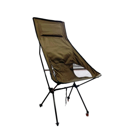 Camping Chair Folding High Back Backpacking Chair with Headrest Brown - Outbackers