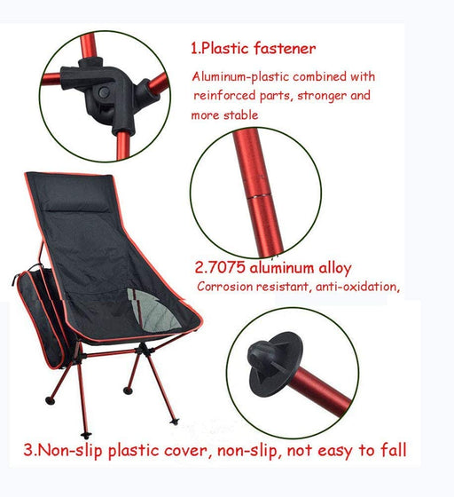 Camping Chair Folding High Back Backpacking Chair with Headrest, Lightweight Portable Compact for Outdoor Camp, Travel, Beach, Picnic, Festival - Outbackers