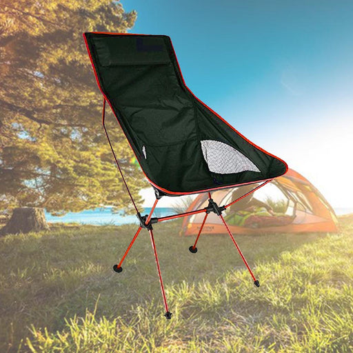 Camping Chair Folding High Back Backpacking Chair with Headrest Red - Outbackers
