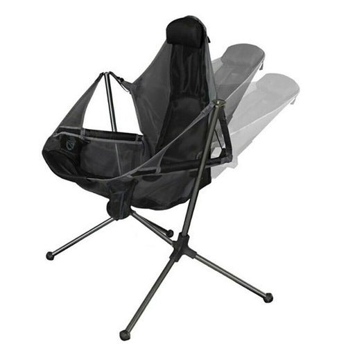 Camping Chair Foldable Swing Luxury Recliner Relaxation Swinging Comfort Lean Back Outdoor Folding Chair Outdoor Freestyle Portable Folding Rocking Chair Black - Outbackers