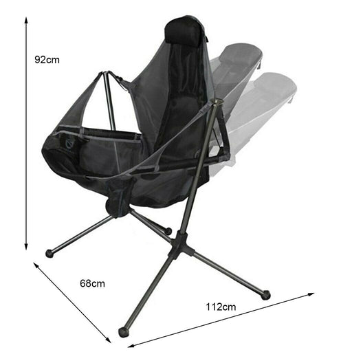 Camping Chair Foldable Swing Luxury Recliner Relaxation Swinging Comfort Lean Back Outdoor Folding Chair Outdoor Freestyle Portable Folding Rocking Chair Red - Outbackers