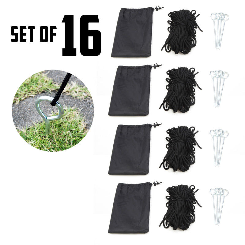Camperoos 16 Set Gazebo Outdoor Marquee Tent Rope Set - Outbackers