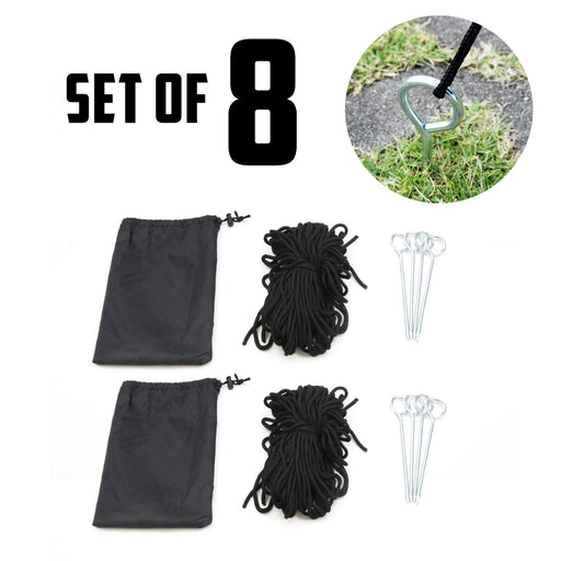 Camperoos 8 Set Gazebo Outdoor Marquee Tent Rope Set - Outbackers