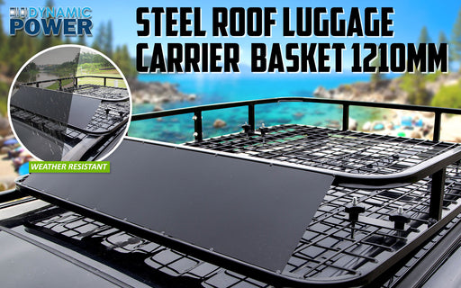 Dynamic Power Black Steel Roof Rack Luggage Carrier Basket 4WD 121cm - Outbackers