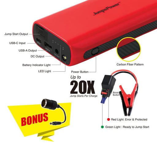 JumpsPower GT 1500A Jump Starter Powerbank 29600mWh 12V Phone Car Battery Charger GT - Outbackers