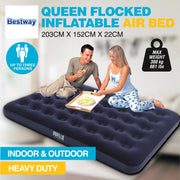 Bestway Queen Inflatable Air Bed Indoor/Outdoor Heavy Duty Durable Camping - Outbackers