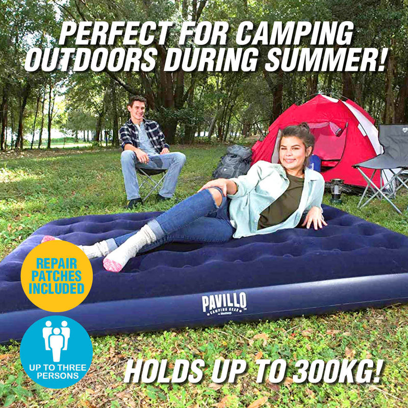 Bestway Queen Inflatable Air Bed Indoor/Outdoor Heavy Duty Durable Camping - Outbackers