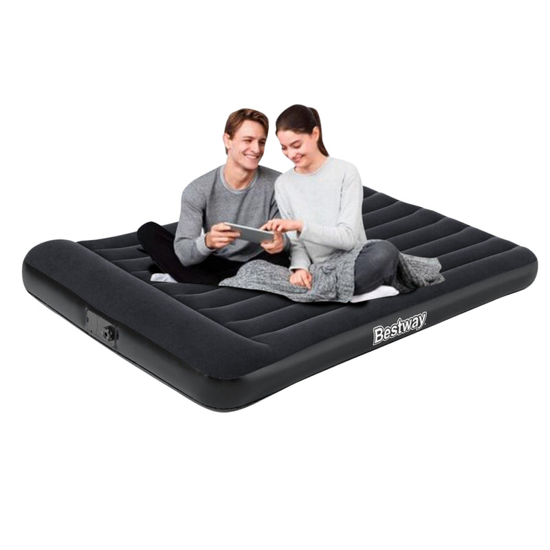Bestway Queen Inflatable Air Bed Tritech Built-In Pump Heavy Duty - Outbackers