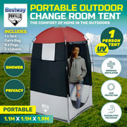 Bestway 1.9m x 1.1m Outdoor Portable Change Room Tent Spacious Zippered Door - Outbackers