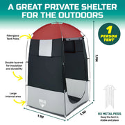 Bestway 1.9m x 1.1m Outdoor Portable Change Room Tent Spacious Zippered Door - Outbackers