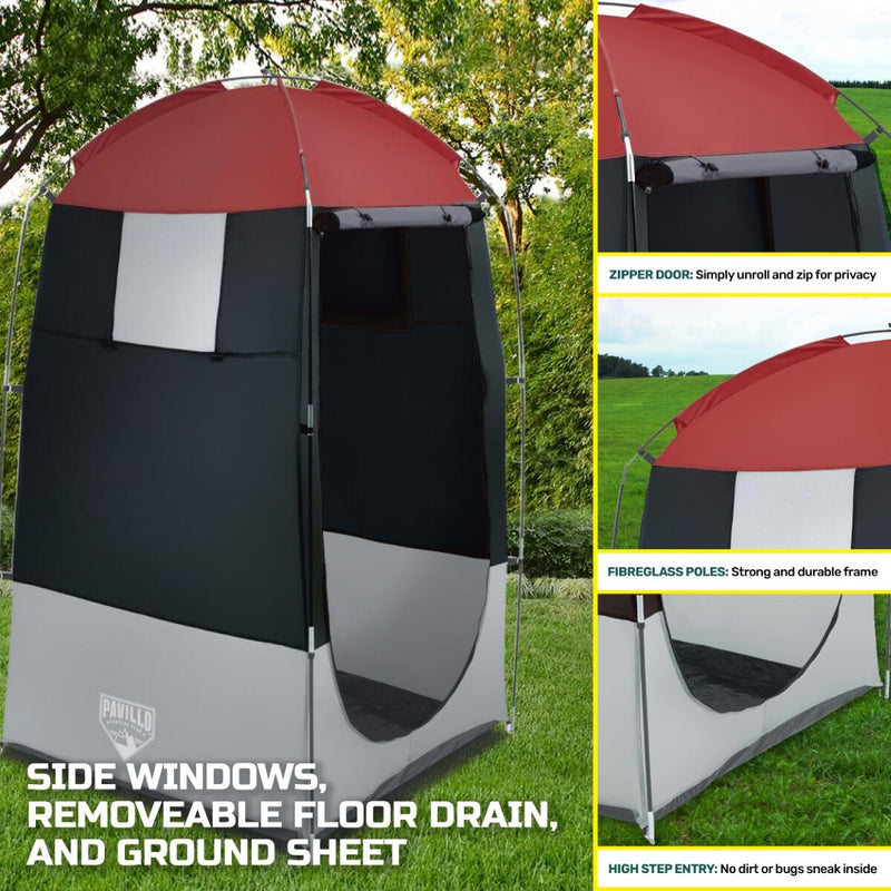 Bestway 1.9m x 1.1m Outdoor Portable Change Room Tent Spacious Zippered Door - Outbackers