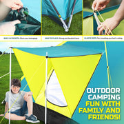 Bestway 2.1m x 2.1m Tent 3 Person UV Protected Double Layered Carry Bag Pegs - Outbackers