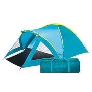 Bestway 2.4m x 2.1m Tent 3 Person UV Protected Double Layered Carry Bag Pegs - Outbackers