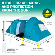 Bestway 4.9m x 2.m Tent 6 Person UV Protected Premium Double Layered PVC - Outbackers