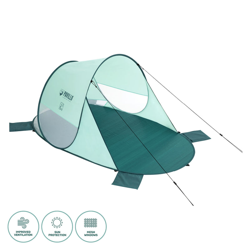 Bestway 2m x 1.2m Beach Tent 2 Person UV Protected Pegs & Carry Bag Included - Outbackers