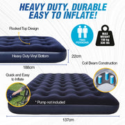Bestway Double Inflatable Air Bed Indoor/Outdoor Heavy Duty Durable Camping - Outbackers