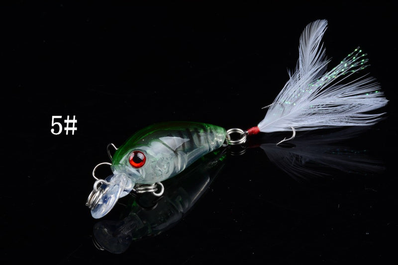 5x 4.5cm Popper Crank Bait Fishing Lure Lures Surface Tackle Saltwater - Outbackers