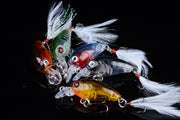 5x 4.5cm Popper Crank Bait Fishing Lure Lures Surface Tackle Saltwater - Outbackers