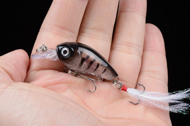 5x 4.5cm Popper Crank Bait Fishing Lure Lures Surface Tackle Saltwater - Outbackers