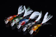 5x 4.5cm Popper Crank Bait Fishing Lure Lures Surface Tackle Saltwater - Outbackers