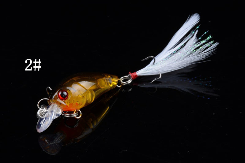 5x 4.5cm Popper Crank Bait Fishing Lure Lures Surface Tackle Saltwater - Outbackers