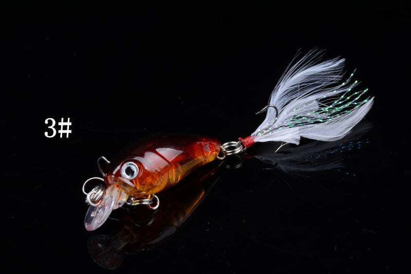 5x 4.5cm Popper Crank Bait Fishing Lure Lures Surface Tackle Saltwater - Outbackers