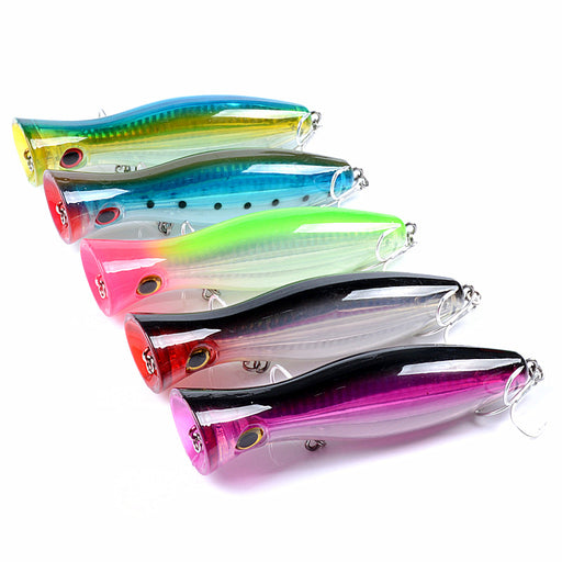 8x Popper Crank 12.5cm Fishing Lure Lures Surface Tackle Fresh Saltwater - Outbackers